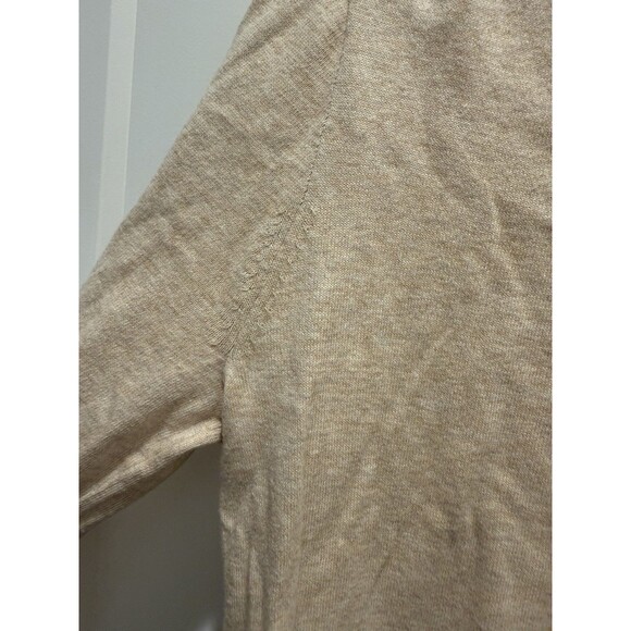 J.Crew Tan Long-Sleeve Crewneck Sweater Women’s Size M 100% Cotton Classic Fit - Picture 4 of 4